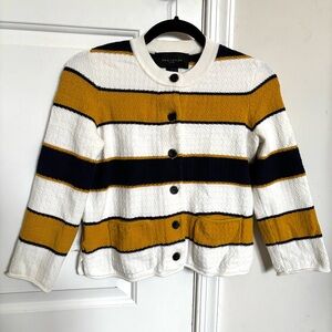 Ann Taylor Striped Cropped Cardigan